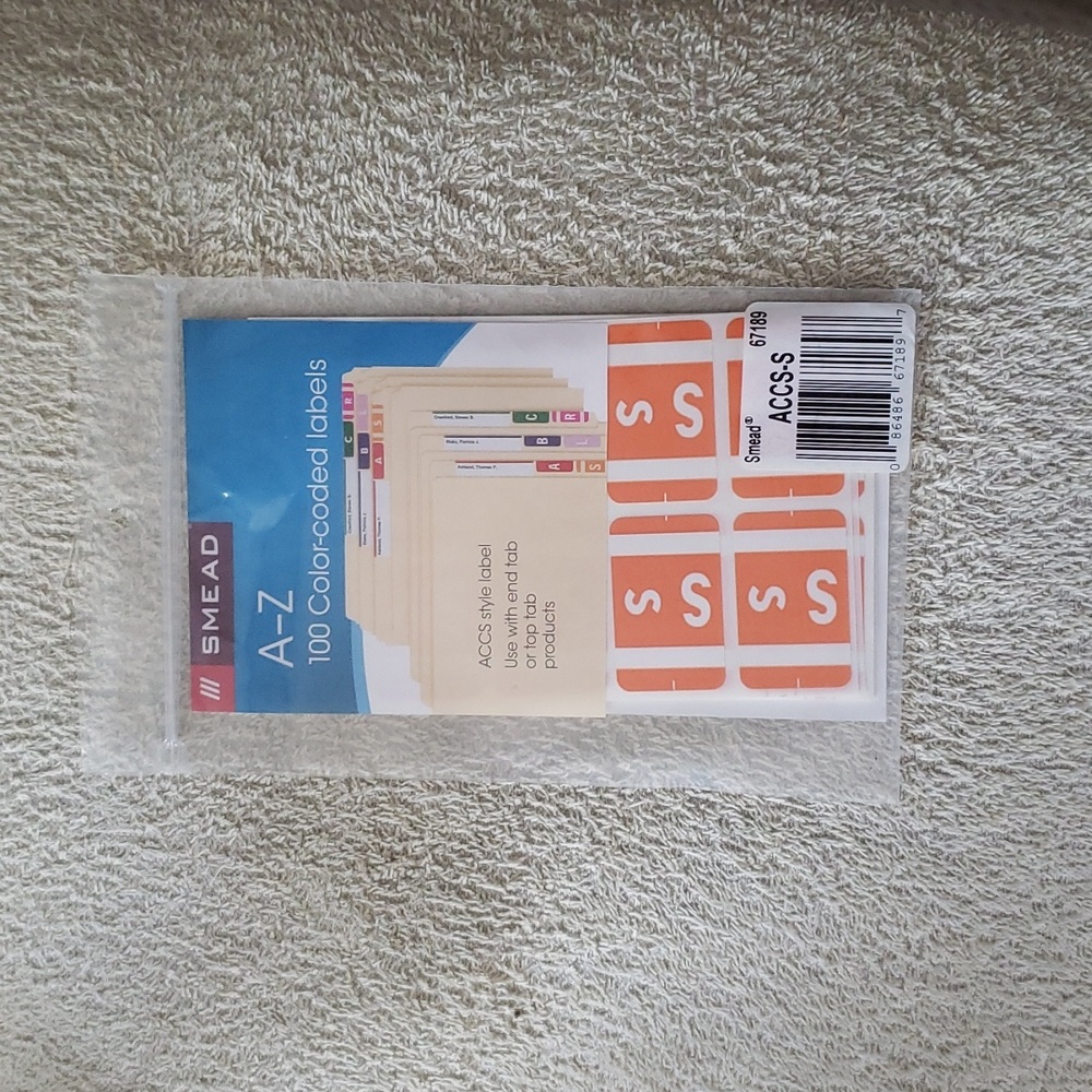 New Smead Color Labels "S"